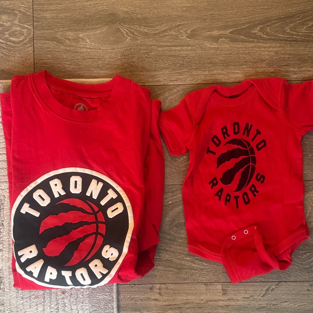 NBA Red Toronto Raptors Kids Tee and Bodysuit Set